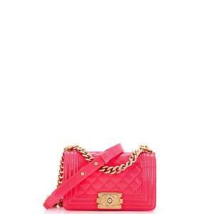 Chanel Boy Flap Bag Quilted Patent #260932C29B